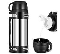 SUNJULY Thermos Flask for Hot Drinks, 304 Stainless Steel Thermos Kettle with Coffee Lid and Handle, 2.0 Liter Large Capacity Thermos Flask, Portable Kettle Suitable for Outdoor Travel Drinks