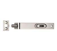 Sunk Slide Flush Door Bolt with Flat Keep Plate 102 x 17mm Polished Chrome