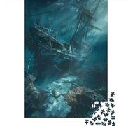 Sunken Pirate Ship Wreck 1000-Piece Puzzle for Adults, 38x26cm/1000pcs, Smooth White Pieces for Easy Handling; for Quiet Focus at Your Own Pace