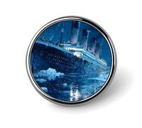 Sunken Titanic Ship Round Pin Brooch Badge Button Stylish Aluminum Decorative for Clothes Backpacks Hats