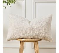 Sunkifover Textured Boucle Pillow Cover 12x20 Inches, DecorativeThrow Lumbar Pillow Cover, Neutral Pillowcase Rectangular Cushion Cover for Sofa, Bed, Bedroom, Living Room, Cream.