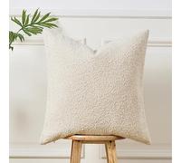 Sunkifover Textured Boucle Pillow Covers 18x18 Inches, DecorativeThrow Pillows Cover, Neutral Pillowcase Cushion Cover for Sofa, Couch, Bed, Bedroom, Living Room, Home Decro Cream.