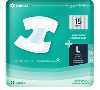 SUNKISS Adult Nappies with Maximum Absorbency, Disposable Adult Diapers for Men and Women, Odor Control, Comfortable, Large, 60 Count (4 Packs of 15)