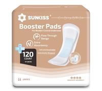 SUNKISS Booster Pads for Adult Nappies/Pull-Ups, Flow-Through Incontinence Pads to Increase Absorbency, Odor Control, Comfortable, 120 Count (4 Packs of 30)
