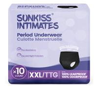 SUNKISS Disposable Period Underwear for Women with Heavy Flow, Low-Rise Unscented Postpartum Essentials, Black, XXLarge, 10 Count