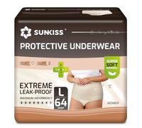 SUNKISS Incontinence Pants Women, Daytime Disposable Postpartum Underwear, UK Size 14-18, Protective Maternity Pull Ups, Beige, Large, 64 Count (4 Packs of 16)
