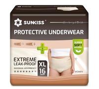 SUNKISS Incontinence Pants Women, Daytime Disposable Postpartum Underwear, UK Size 18-24, Protective Maternity Pull Ups, Beige, XLarge, 16 Count