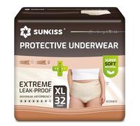 SUNKISS Incontinence Pants Women, Daytime Disposable Postpartum Underwear, UK Size 18-24, Protective Maternity Pull Ups, Beige, XLarge, 32 Count