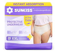 SUNKISS Incontinence Pants Women Leakproof | Disposable Maternity Knickers & Postpartum Underwear | Ultra Thin & Soft Fit | Maximum Absorbency | XXLarge (UK Size 18-30) | 20 Count