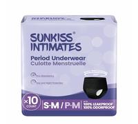 SUNKISS INTIMATES Disposable Period Underwear for Women with Heavy Flow, Unscented Postpartum Essentials, Black, Small/Medium, 10 Count