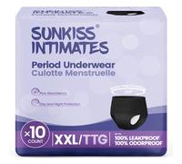SUNKISS INTIMATES Disposable Period Pants for Women with Heavy Flow, Unscented Postpartum Underwear, Black, XXLarge, 10 Count
