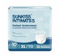 SUNKISS INTIMATES Disposable Period Underwear for Women with Heavy Flow, Unscented Postpartum Essentials, White, XLarge, 10 Count