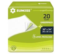SUNKISS TrustPlus 90 x 85cm Disposable Incontinence Underpads, 20 Count