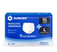 SUNKISS TrustPlus Incontinence Pants for Men and Women, Adult Pull Ups, Disposable Protective Underwear, Maximum Absorbency, Odour Control, Large, 16