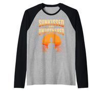Sunkissed and Unbothered Beach Yoga Sunset Raglan Baseball Tee