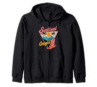 Sunkissed Cowgirl Western Vintage Graphic Art Zip Hoodie