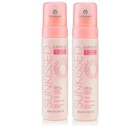 Sunkissed Express 1 Hour Tan - 95 % Natural Mousse Lotion, Quick Drying Self Mousse for Face & Body, Streak-Free Deep Tan, Hydrating & Vegan-Friendly, 200 ml x2 Pack | SterlingSquare
