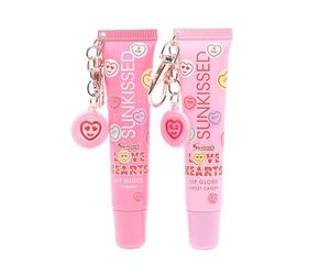 Sunkissed x Swizzels Love Hearts Lip Gloss, Cherry and Sweet Candy, Vegan, 16ml 1PC
