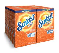 Sunkist Soda Singles To Go Drink Mix, 12 Boxes of 6 Packets Each - 72 Servings Total, Orange, 250ml
