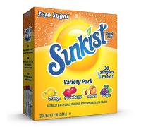 Sunkist Soda Variety Pack, Singles To Go Orange, Strawberry, Grape and Peach (30 Total Sticks)