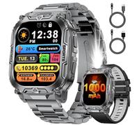 SUNKTA Military Smart Watch for Men with 1000mAH,2.01" Smartwatch with Bluetooth Call.100+ Sports Modes,Health Tracker,Multifunctional Smart Watch for Android iOS 2 Straps,2 Chargers