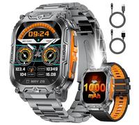 SUNKTA Smart Watch for Men with 1000mAH Battery,2.01" Military Smartwatch with Bluetooth Call.100+ Sports Modes,Health Tracker, Smart Watch for Android iOS Black 2 Straps,2 Chargers