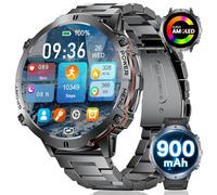 SUNKTA Smart Watch for Men with 900mAh,1.73" AMOLED Screen Smartwatch with 5ATM Waterproof,Always Display,100+ Sports Modes,Heart Rate Tracker, Smart Watch for Android iOS Black