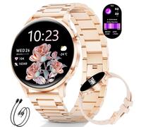SUNKTA Smart Watch for Women 7.9 mm Ultra-thin 1.32" AMOLED Bluetooth Phone Call Elegant Smartwatch for Android iOS,Heart/Sleep Monitor,Pedometer,Calories,100+ Sport Mode,2 Charger (Rose Gold)