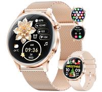 SUNKTA Smart Watch for Women(Answer/Make Calls),1.32" Amoled Display Smart Watch with Heart Rate,Clories Tracker 100+ Sports Modes, DIY Watch Face Women Smartwatch for Android iOS 2 Straps