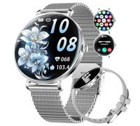 SUNKTA Smart Watch Women 6.8mm Ultra Thin Round 1.43" AMOLED for Android iOS Ladies Smartwatch Silver with Bluetooth Phone Calls,Pedometer/Calories/Heart Rate/Sleep/SpO2 Monitor,100+ Sports Modes