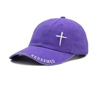 Sunlark Jesus Baseball Cap for Men Women, Religious Gifts for Christians Curved Brim Cap Embroidered 3 Nail Cross Hat Purple