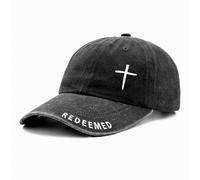 Sunlark Jesus Baseball Cap for Men Women, Religious Gifts for Christians Curved Brim Cap Embroidered 3 Nail Cross Hat Black