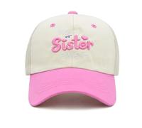 Sunlark Sister Trucker Cap for Girls 3-9 Years, Cotton & Mesh Breathable Embroidered Baseball Hat, Cute Birthday Gift for Girls Kids Fashion Accessories Pink