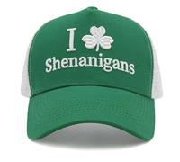 Sunlark St Patricks Day Hat for Men & Women, Lucky Irish Shamrock Trucker Cap, Embroidered Adjustable Clover Baseball Cap for St. Patty’s Accessories Party Gifts