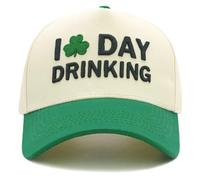 Sunlark St Patricks Day Hat, Lucky Irish Shamrock Trucker Cap for Men & Women, Embroidered Adjustable Two-Tone Vintage Baseball Cap for St. Paddy's Accessories Green/Beige