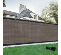 SUNLAX Privacy Fence Screen 4x12FT Heavy Duty Mesh Fence Net Cover with Grommets for Patio Porch Pool Backyard Outdoor Chain Link Fence, Brown