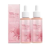 Sunless Tanning Drops, 2025 New Sunless Tanning Drops, Quick Tanning Drops, Naturally Boost Melanin, Enhancing Your Natural Skin Tone for A Genuine, Sun-Kissed Glow, Suitable for All Skin Types (2PC)