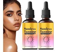 Sunless Tanning Drops Drinkable | 2PC x 60ML Oral Tanning Drops Drink | 2025 New Healthy Drinkable Self-Tannings Liquid Serums | Naturally Self-Bronzing Tanner Enhancer for Dark Fake Tan