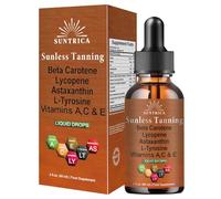 Sunless Tanning Drops Drinkable, Tanning Drink Drops Self Tan, Tan Enhancers & Accelerators Natural Beta Carotene, Astaxanthin & Lycopene for a Bronzing Glow without Sun Damage, 60 ml