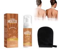 Sunless Tanning Mousse, Streak-free, with Coconut Oil and Aloe Vera, Quick Drying, 60 ml, Includes Application Glove (Brown)