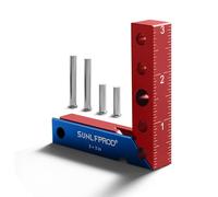 SUNLFPROD Mini Square Woodworking Center Finder 90 Degree Small Square Measuring Tool Woodworking Center Marking Tool Aluminum (Red-Blue)