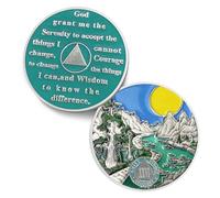 Sunlight 26 Year Sobriety Coin - Recovery 26 Year AA Coins - Serenity Prayer AA Chips and Medallions - 0-40 Prime Na Clean Token - Sober Chip Alcoholics Anonymous Gifts for Men Women