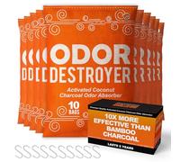 Sunlight® Activated Charcoal Odor Absorber for Home, Odor Eliminator for Strong Odor, Closet deodorizer, Car Air Purifier, Car Smoke Odor Eliminator, better than Bamboo Charcoal Bag 10 Pack, 100g Each