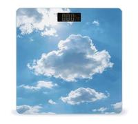 Sunlight Breaking Through Clouds Bathroom Scale Automatic Power On/Off Body Scales LCD Backlight Display Square Digital Scale Rounded Corners Bathroom Scales for Home Bedrooms
