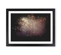 Sunlight Forest Vol.1 Paint Splash Modern Art Framed Print | A4 Black Framed Wall Art | Ready to Hang | Modern Landscape Picture | Living Room Bedroom Lounge Office