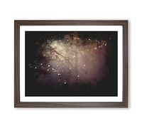 Sunlight Forest Vol.1 Paint Splash Modern Art Framed Wall Art Print, Ready to Hang Picture for Living Room Bedroom Home Office Décor, Walnut A4 (34 x 25 cm)