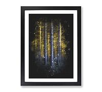 Sunlight Forest Vol.3 Paint Splash Modern Framed Wall Art Print, Ready to Hang Picture for Living Room Bedroom Home Office Décor, Black A4 (34 x 25 cm)