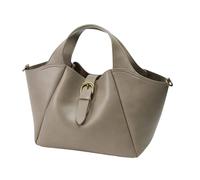 SUNLIGHT LEAVES Elegant Vegan Leather Tote Bag for Women Vintage Handle Handbag, Grey