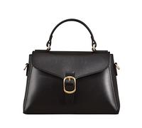 SUNLIGHT LEAVES Vegan Leather Vintage Top Handle Bag For Women (Black)