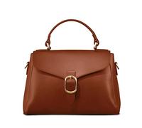 SUNLIGHT LEAVES Vegan Leather Vintage Top Handle Bag For Women (Brown)